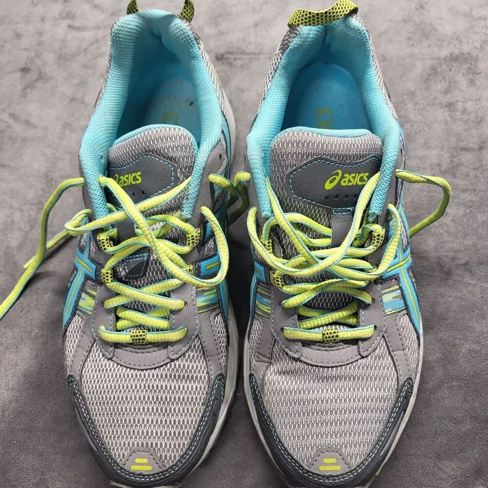 ASICS Gel-Venture 5 Running Shoes Womens Sz 8.5 T5N9N Grey Turquoise Lime